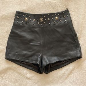 Nasty Gal High Waisted Leather Shorts